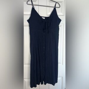Gilli Navy Blue Tie Front cut Out Dress Size 3XL  EUC